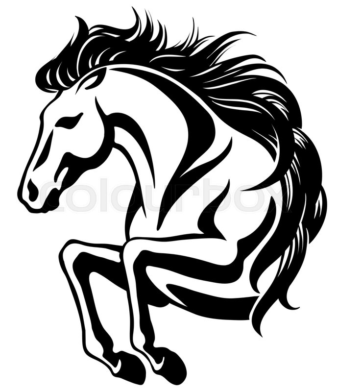 688x800 Clip Art Of Jumping Horse With Long Stock Vector Colourbox