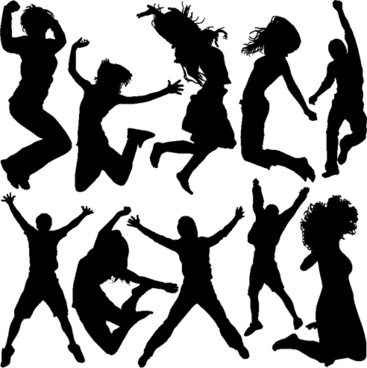 367x368 Free Jumping People Silhouettes Vector Free Vector Download