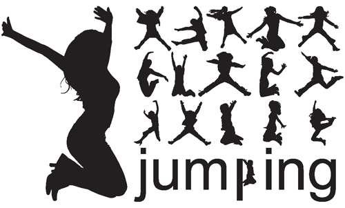 500x301 Jumping People Silhouettes Vector Free Download