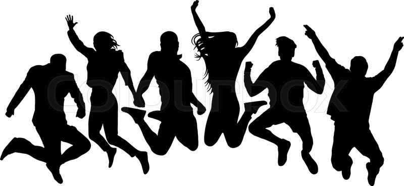 800x368 Jumping Friends Youth Background Stock Vector Colourbox