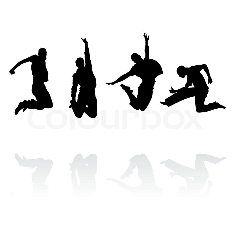 800x800 Jumping Men Silhouettes With Stock Vector Colourbox