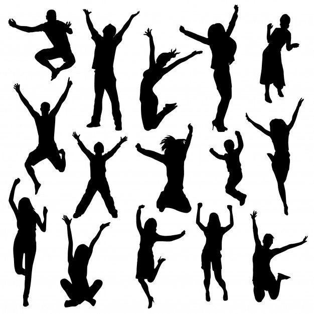 626x626 Kids Silhouettes Jumping Vector Pack Vector Free Download