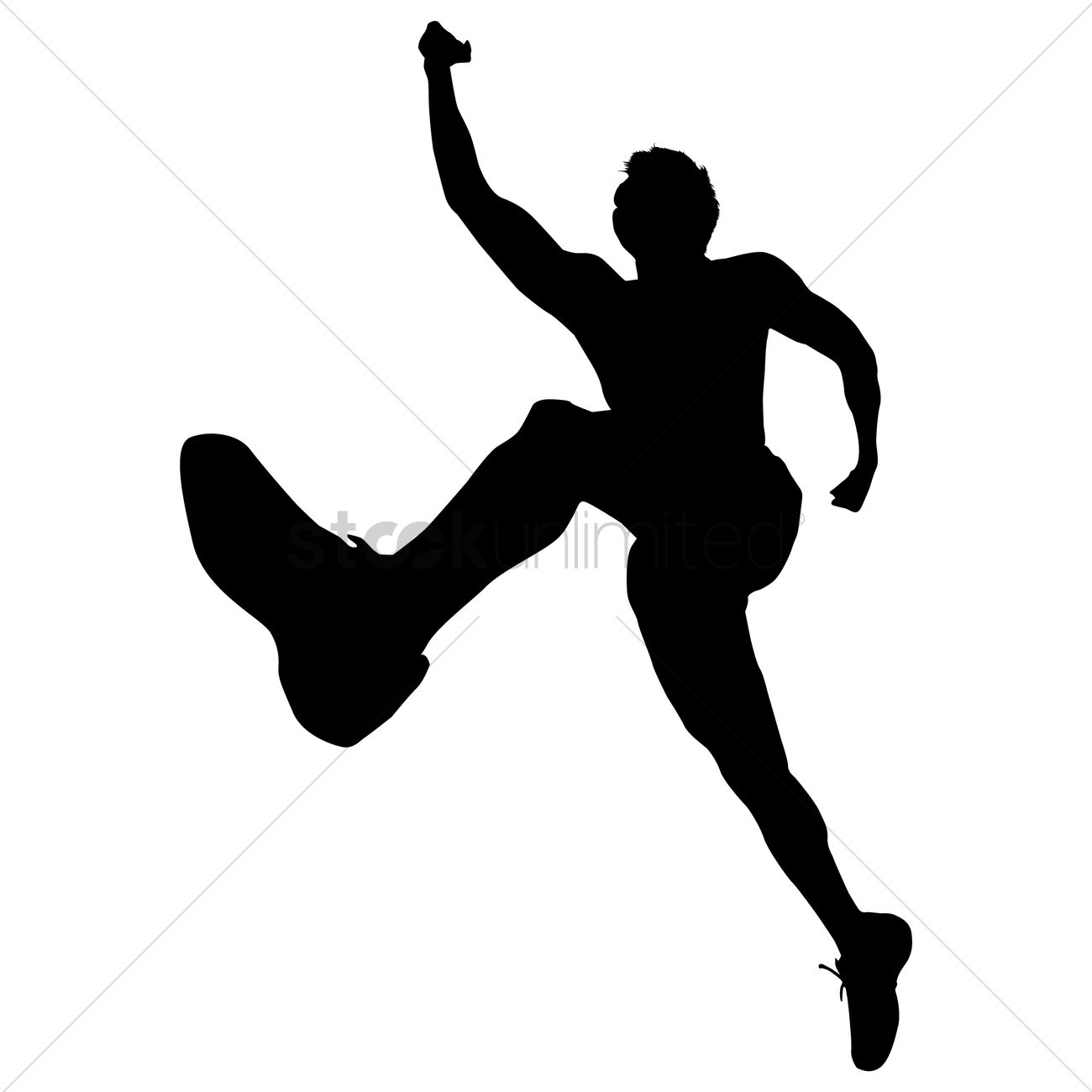 1300x1300 Silhouette Of A Man Jumping Vector Image