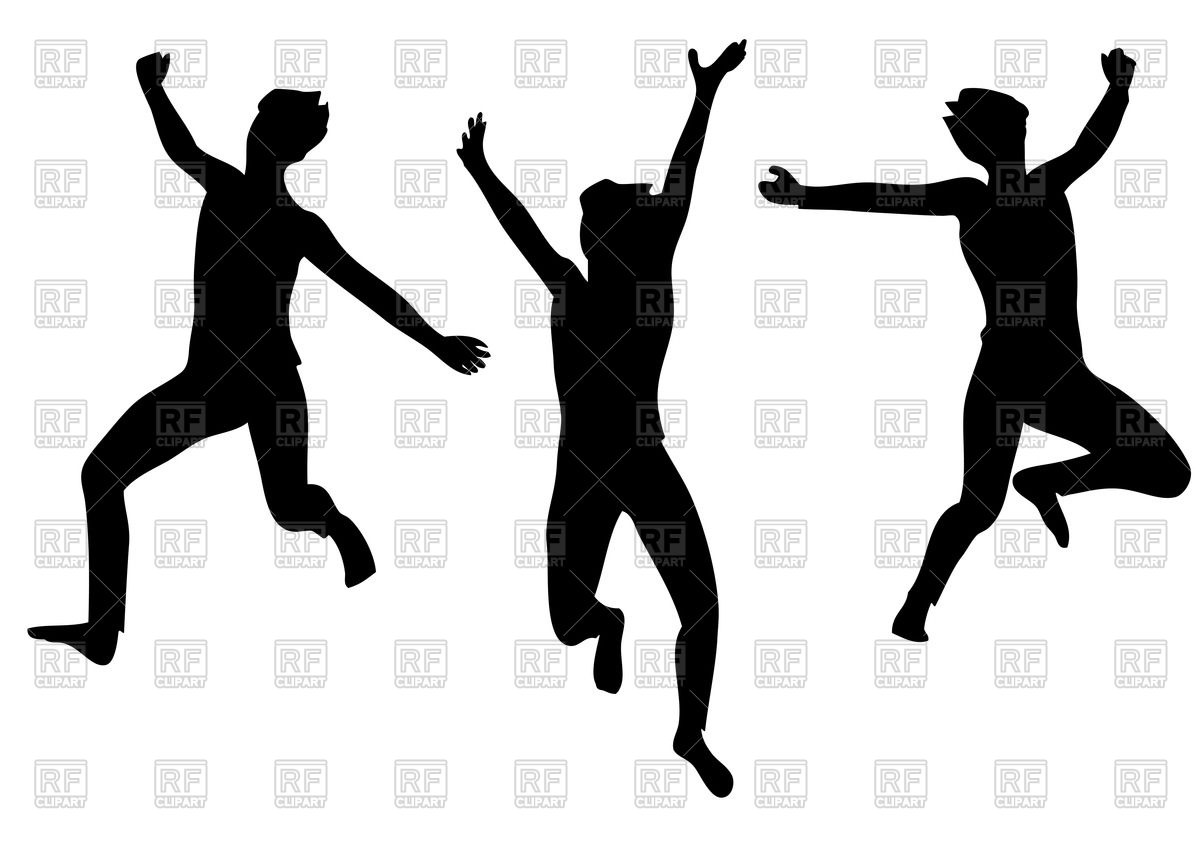 1200x849 Silhouettes Of Happy Jumping People Vector Image Of People
