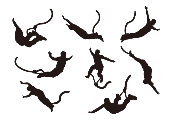 700x490 Bungee Jumping Silhouettes Vector Stock Images