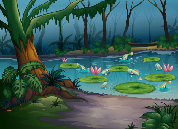600x435 Cartoon Jungle Background Vector Free Download