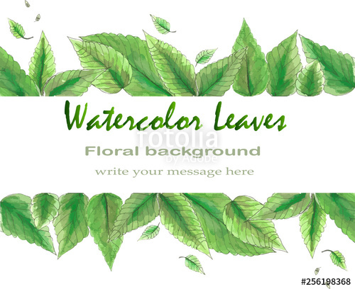 500x408 Watercolor Frame Vector Of Green Leaves Concept Of The Jungle