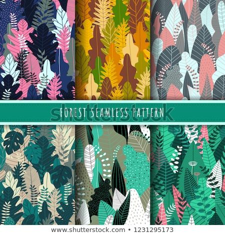 450x470 Forest And Nature Seamless Pattern Jungle Patterns Vector Set