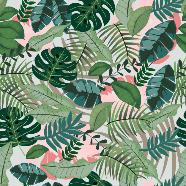 626x626 Greenery Tropical Jungle Seamless Pattern Vector Premium Download