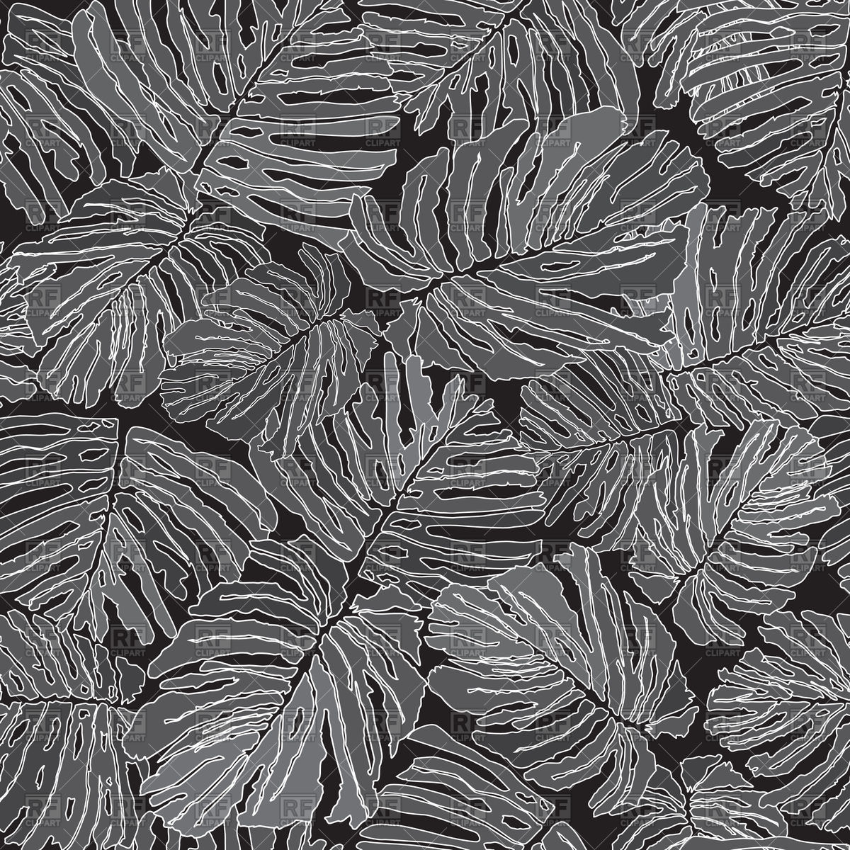 1200x1200 Jungle Palm Leaves Seamless Pattern Vector Image Of Backgrounds