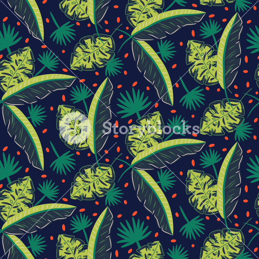 1000x1000 Jungle Woods Pattern Green Dark Blue Abstract Textured Vector