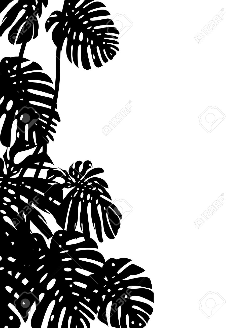 977x1300 Jungle Leaves Silhouette