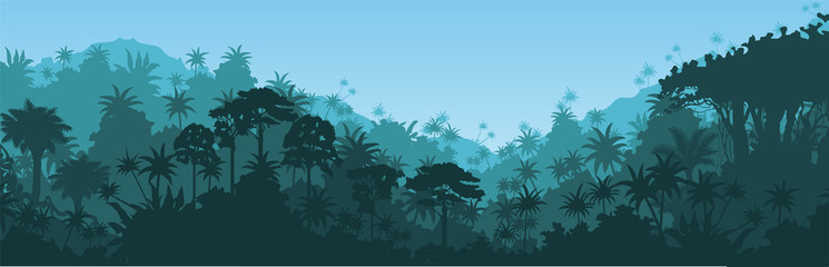 745x240 Jungle Silhouette Vector