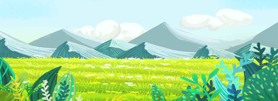 960x350 Minimalistic Green Jungle Vector Background, Simple, Design, Green