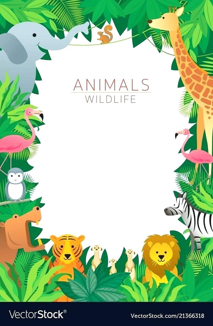 707x1080 Wild Animal Photo Frame Animals In Jungle Vector Image Wildlife
