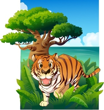 349x368 Jungle Free Vector Download