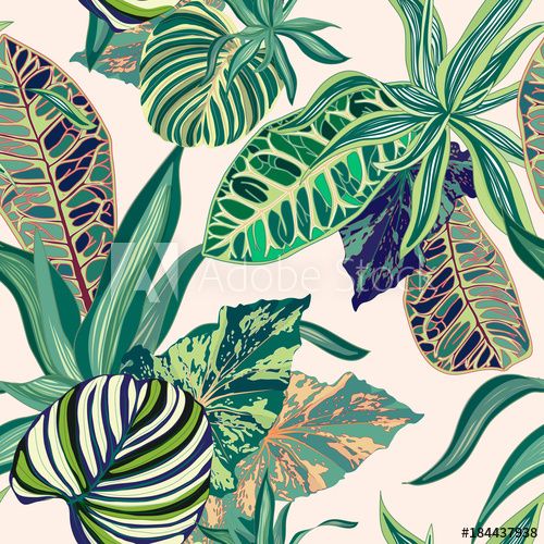 500x500 Tropical Jungle Vector Seamless Pattern Woco Moods