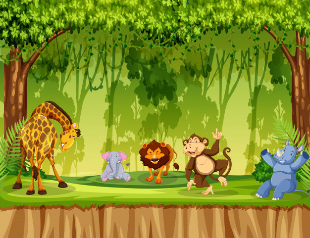 626x481 Wild Animal In The Jungle Vector Free Download