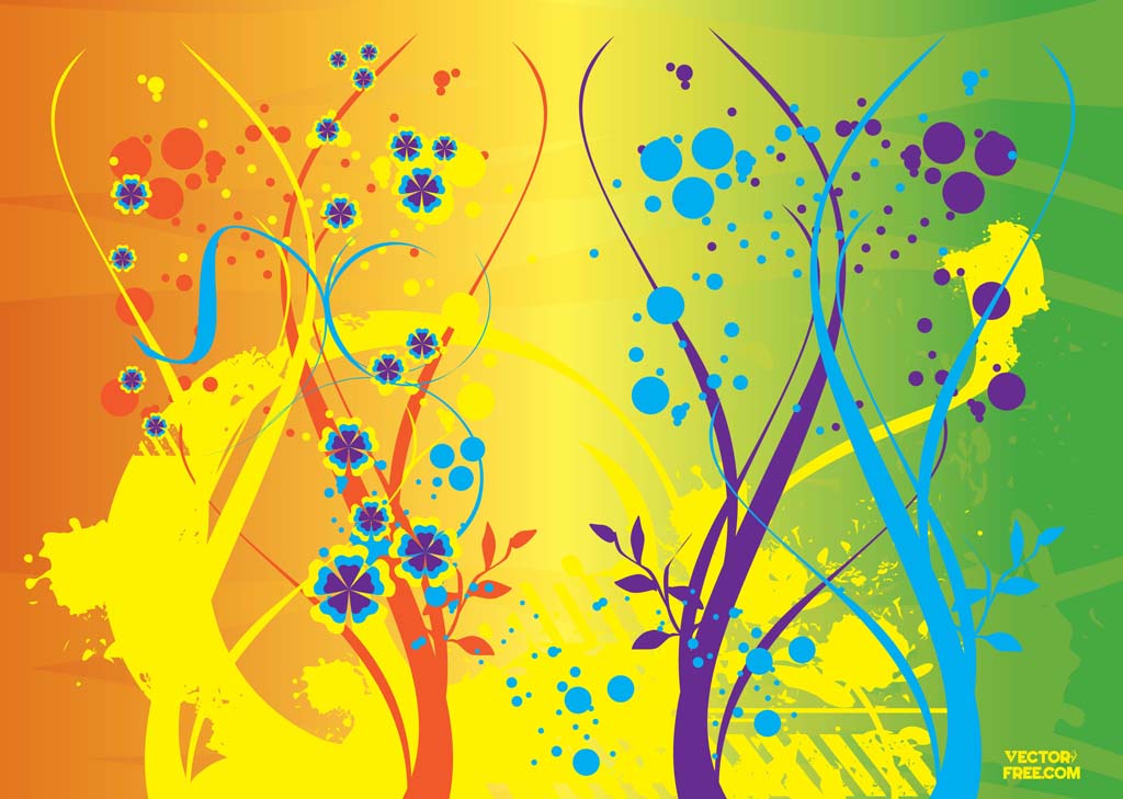 1024x729 Flower Jungle Vector Vector Art Graphics