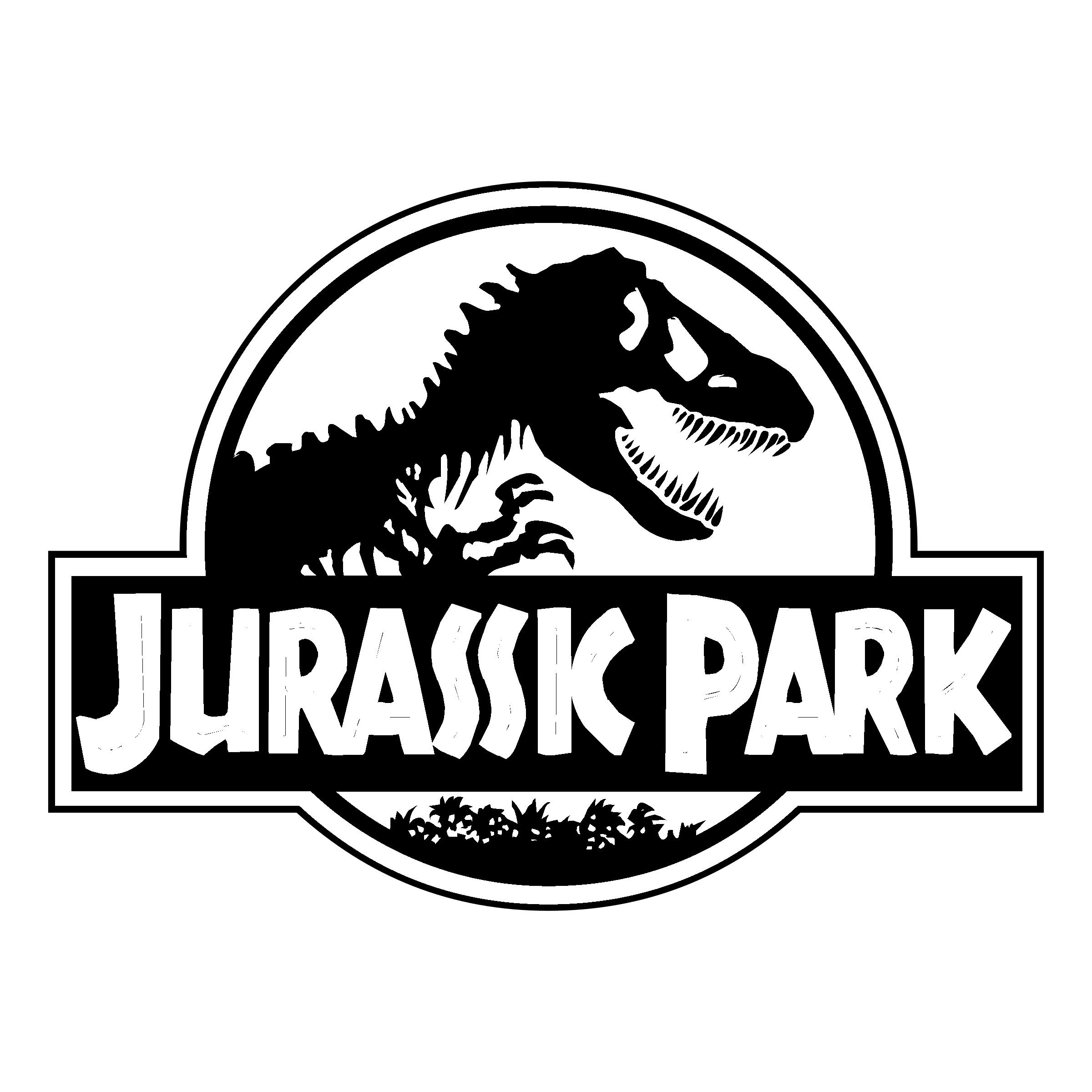 2400x2400 Jurassic Park Logo Black And White Decals Jurassic Park