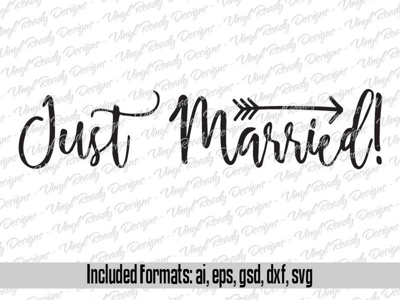 794x596 Just Married Vector Art Gsd Dxf Download Etsy
