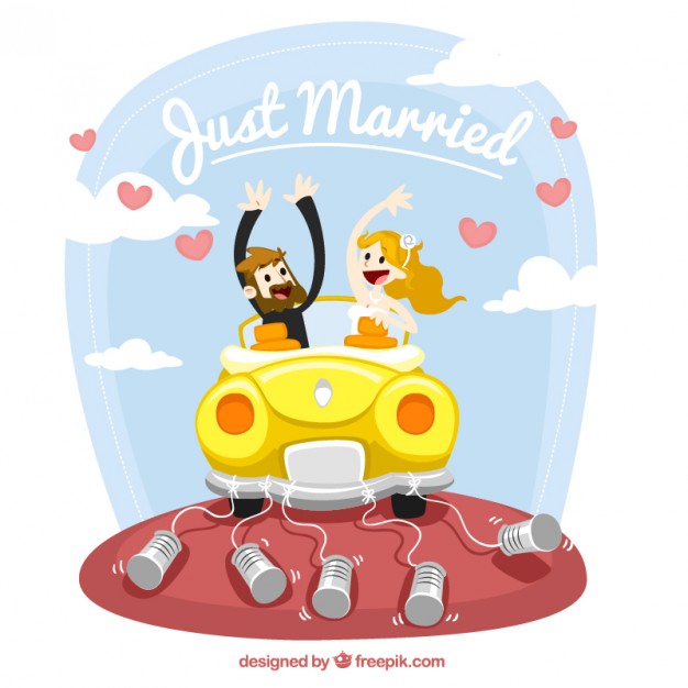 626x626 Just Married Illustration Vector Free Download