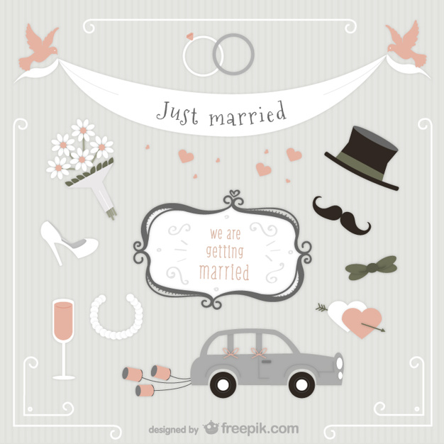 626x626 Just Married Pack Vector Free Download