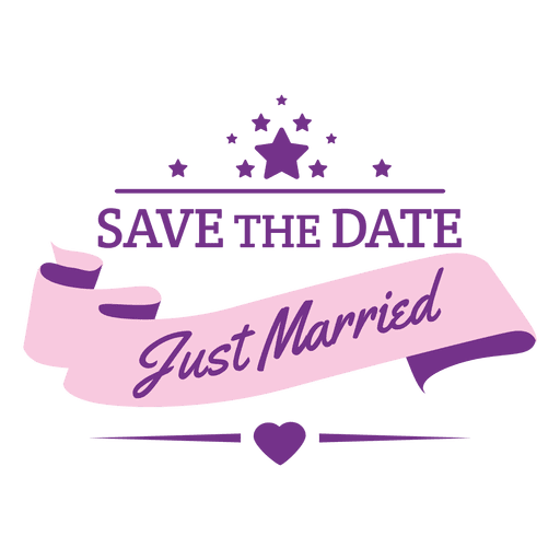 512x512 Just Married Wedding Badge