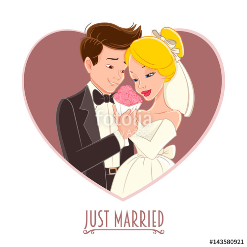 500x500 Just Married Vector Illustration Stock Image And Royalty Free