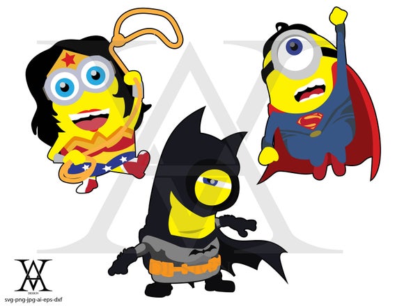 570x440 Justice League Minions Clipart Vector Instant Download Etsy