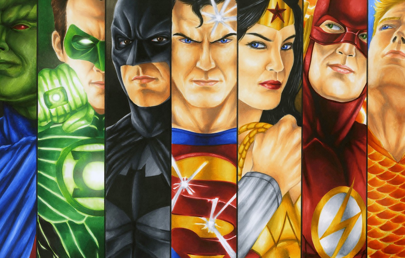 1332x850 Wallpaper Vector, Poster, Superheroes, Justice League Heroes