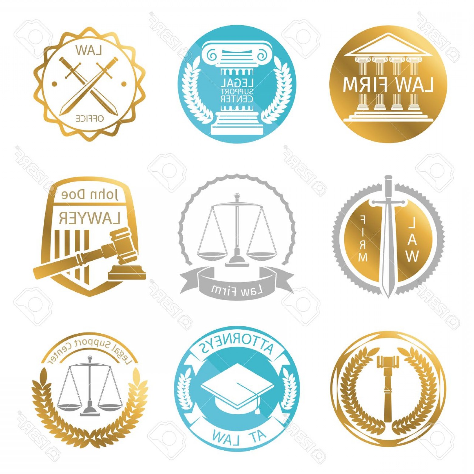 1560x1560 Photostock Vector Law Office Logo Vector Set Law Firm Label