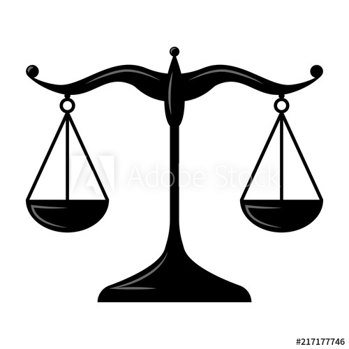 500x500 Scales Of Justice Black And White, Monochrome