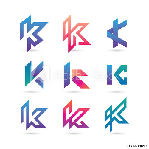 500x500 Set Of Letter K Logo Vector