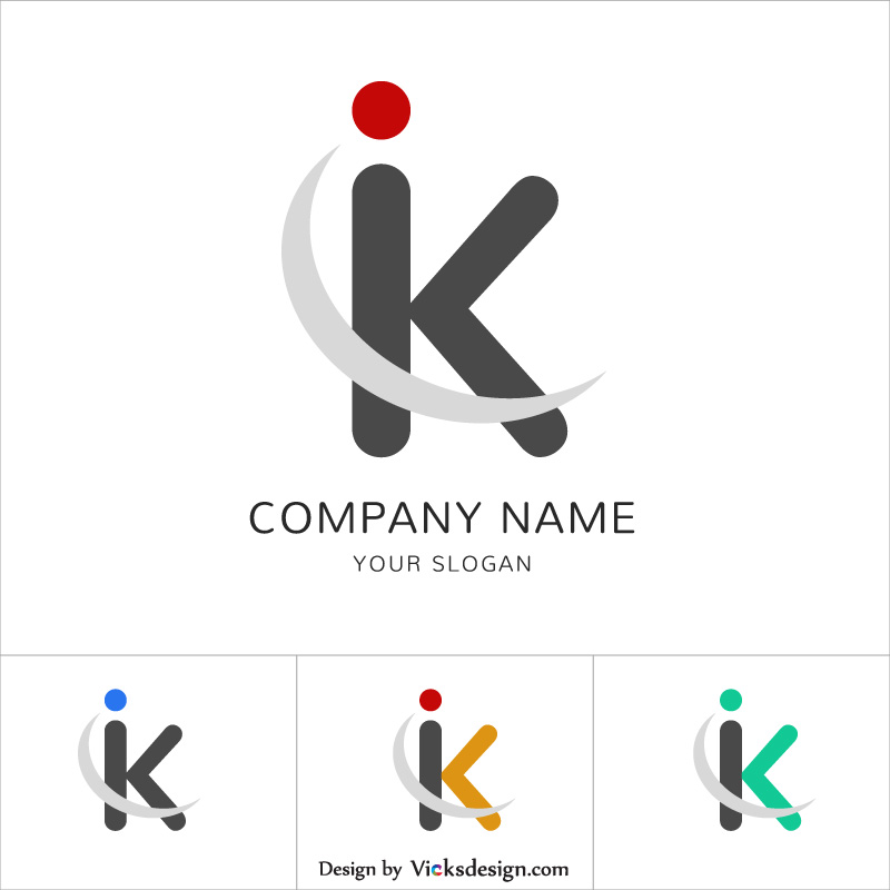 800x800 Ik Letter Logo Set, K Shape Logo Vector Graphics