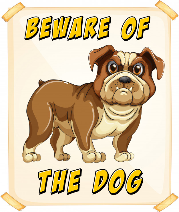 626x741 Beware Of Dog Vector Free Download