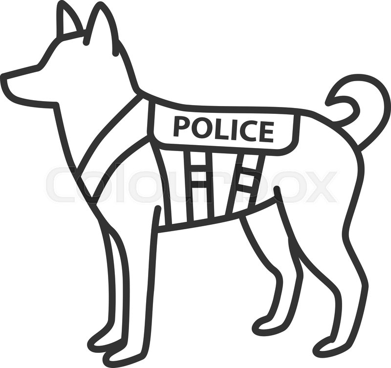 800x753 Police Dog Linear Icon German Stock Vector Colourbox