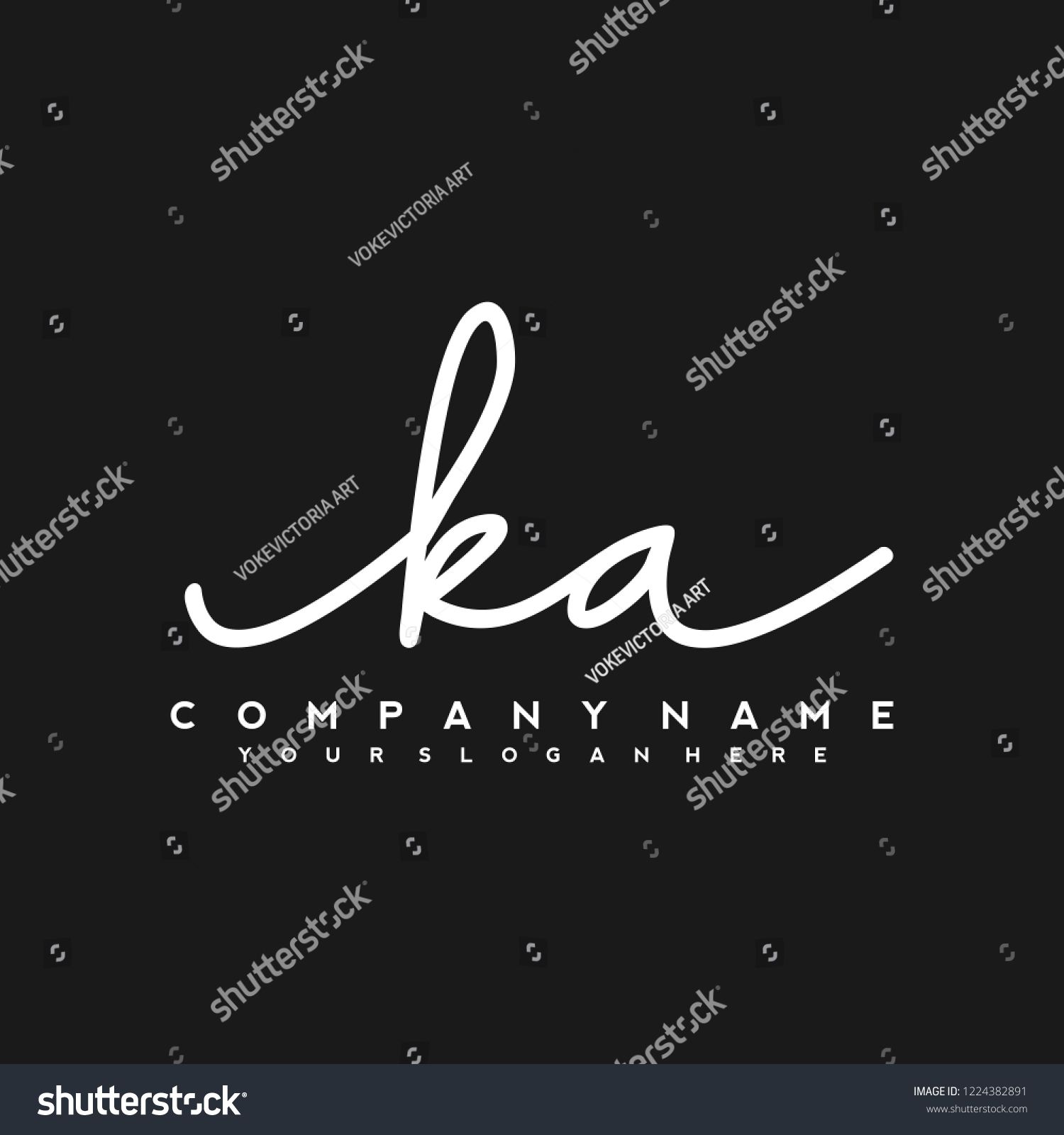 1500x1600 K A Initial Handwriting Logo Vector Handwriting Initial Vector