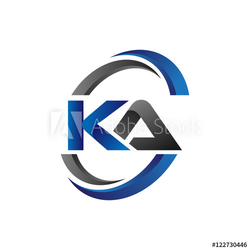 500x500 Simple Modern Initial Logo Vector Circle Swoosh Ka