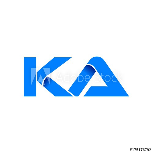 500x500 Ka Logo Initial Logo Vector Modern Blue Fold Style
