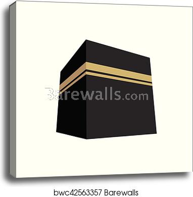 382x390 Kaaba Vector Illustration Flat Design, Canvas Print Barewalls