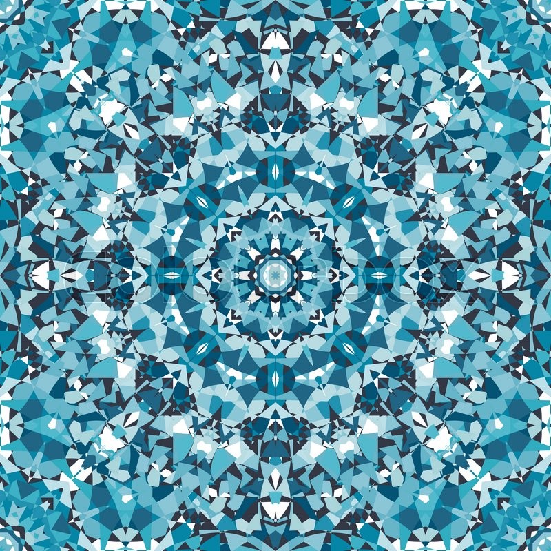 800x800 Blue Ornamental Circular Kaleidoscope Stock Vector Colourbox