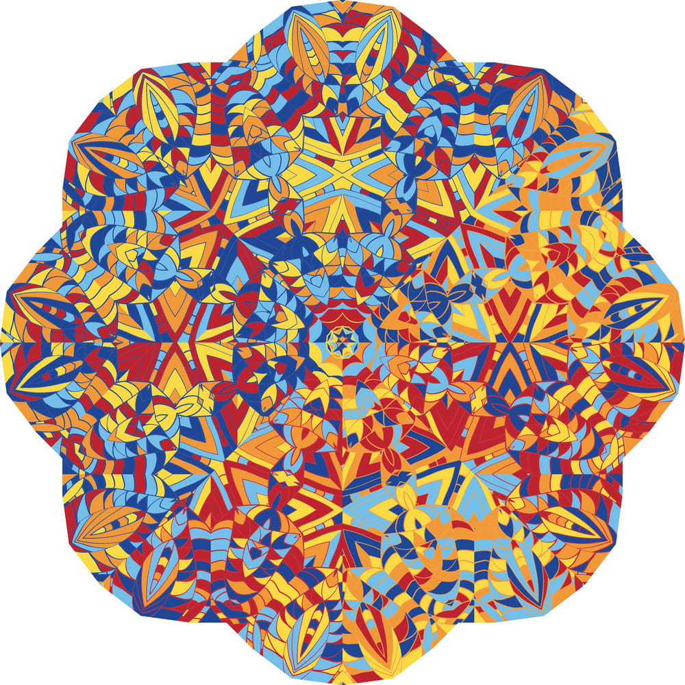 1000x1000 Kaleidoscope Inspired Floral Background Vector Free