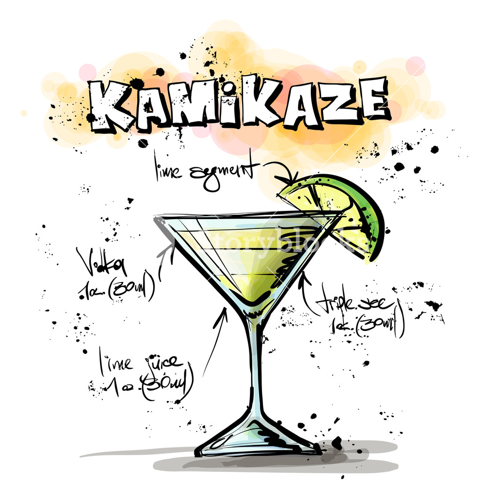 Hand Drawn Illustration Of Cocktail Kamikaze Vector Collection 1000x1000 Hand Drawn Illustration Of Cocktail Kamikaze Vector Collection