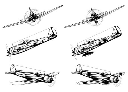 Vector Illustration Of Old Military Planes And Planes Of Kamikaze 450x321 Vector Illustration Of Old Military Planes And Planes Of Kamikaze
