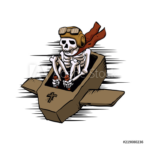 Kamikaze In Flying Coffin Vector Illustration 500x500 Kamikaze In Flying Coffin Vector Illustration