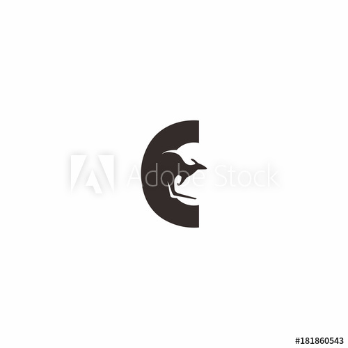 500x500 C Letter Kangaroo Logo Vector