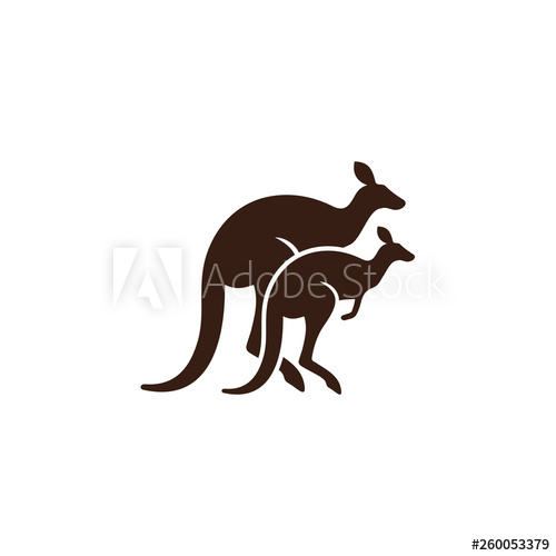 500x500 Two Kangaroos Logo Vector