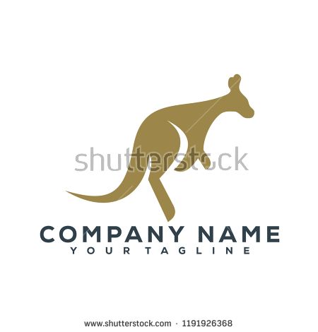 450x470 Kangaroo Creative Logo Modern Simple Vector Editable Template