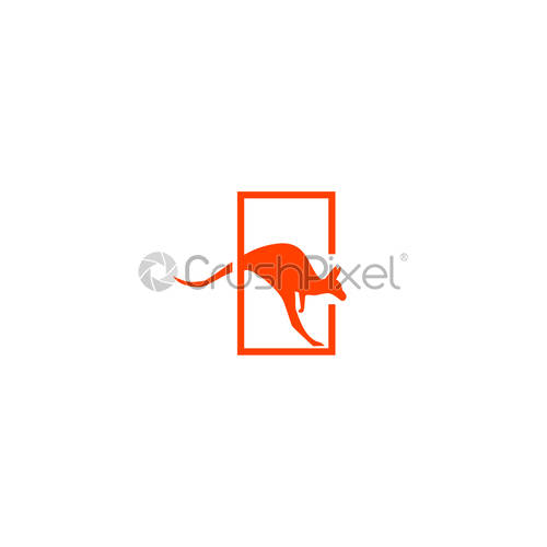 500x500 Kangaroo Logo Design Vector Icon Illustration Element, Stock